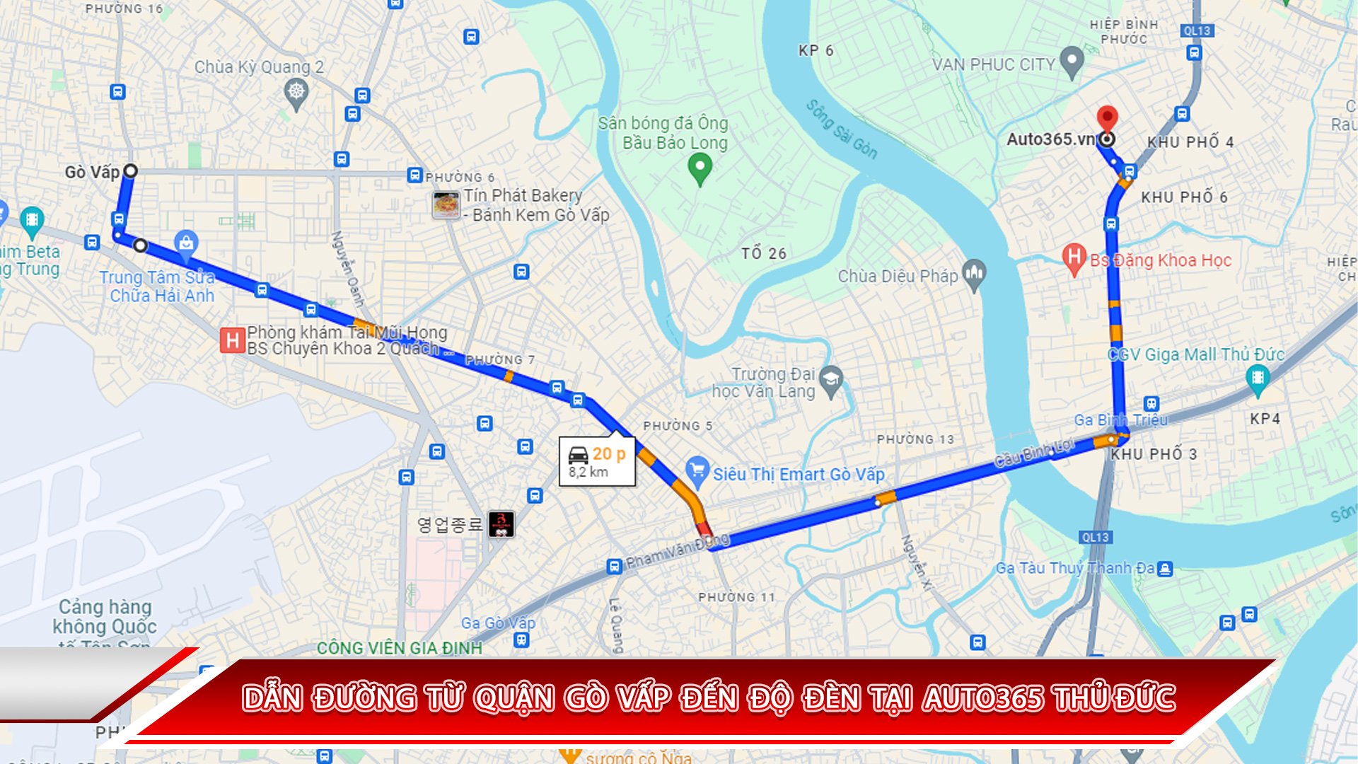 DẪN ĐƯỜNG TỪ QUẬN GÒ VẤP ĐẾN ĐỘ ĐÈN TẠI AUTO365 THỦ ĐỨC